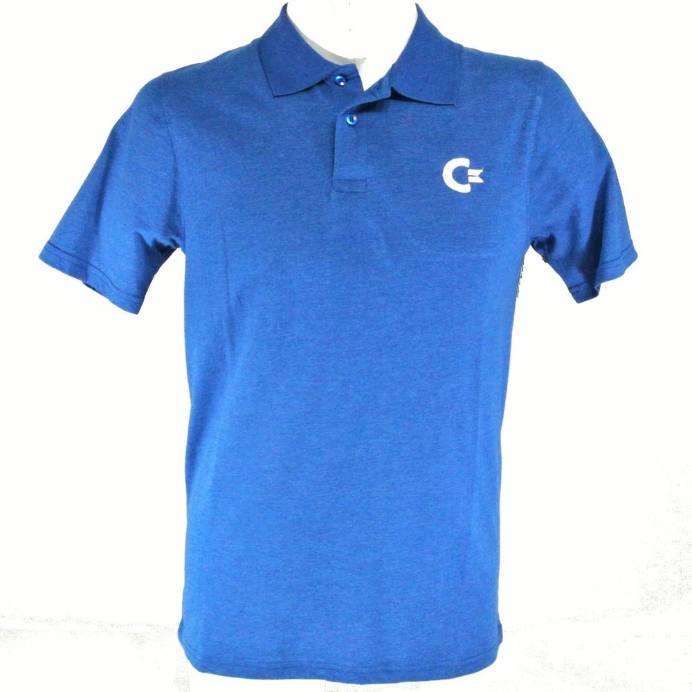 COMMODORE 64 128 Amiga Vintage Tech Employee Uniform Polo Shirt Blue NEW Size XL